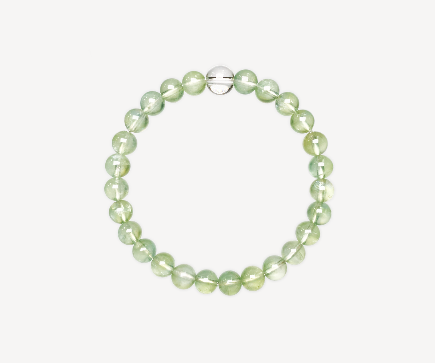 Prehnite & Clear Quartz Beaded Bracelet