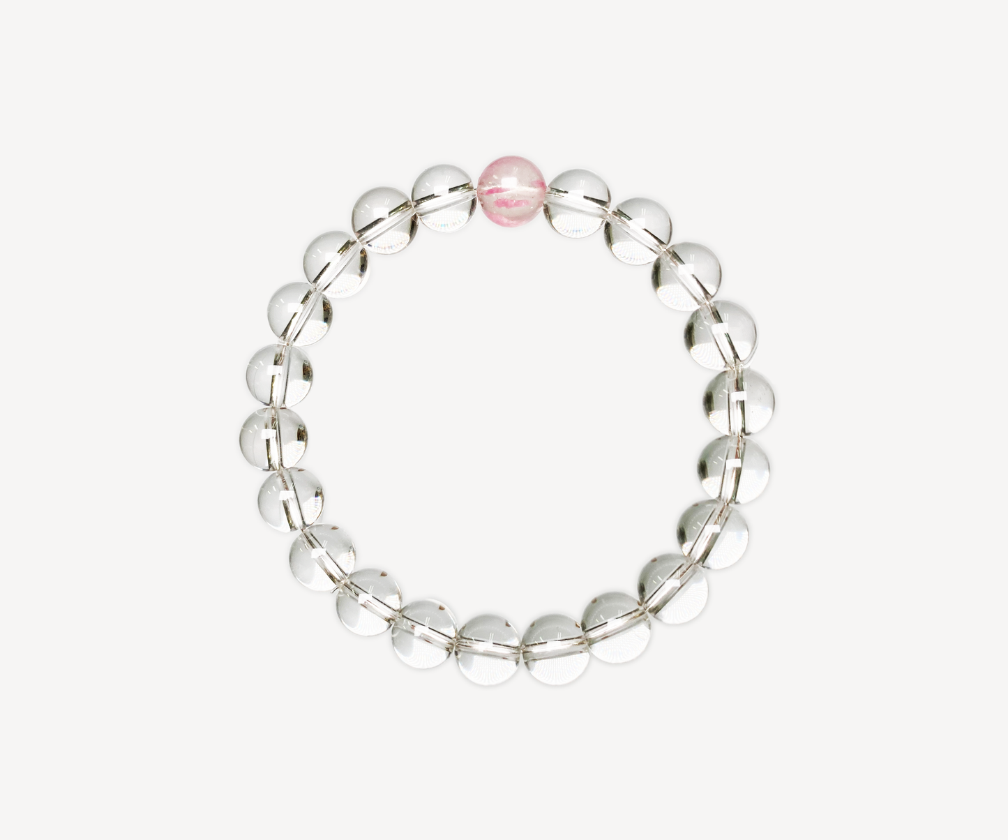 Single Cherryblossom & Clear Beaded Bracelet